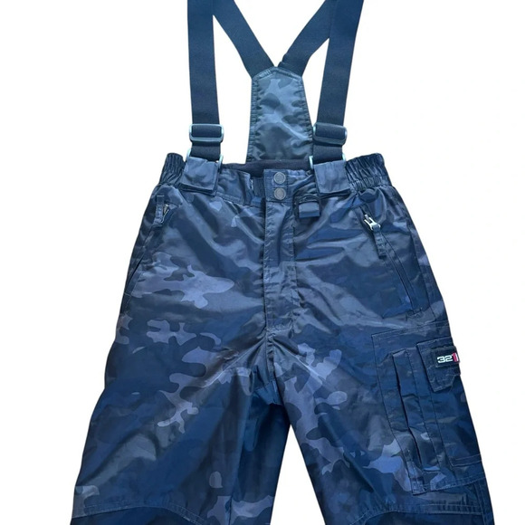 Weatherproof 32 degrees Kids Blue Camo Snow Bib Size XS (5/6) - Picture 3 of 12